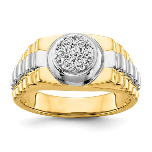14k Two-Tone Gold A Real Diamond men's ring