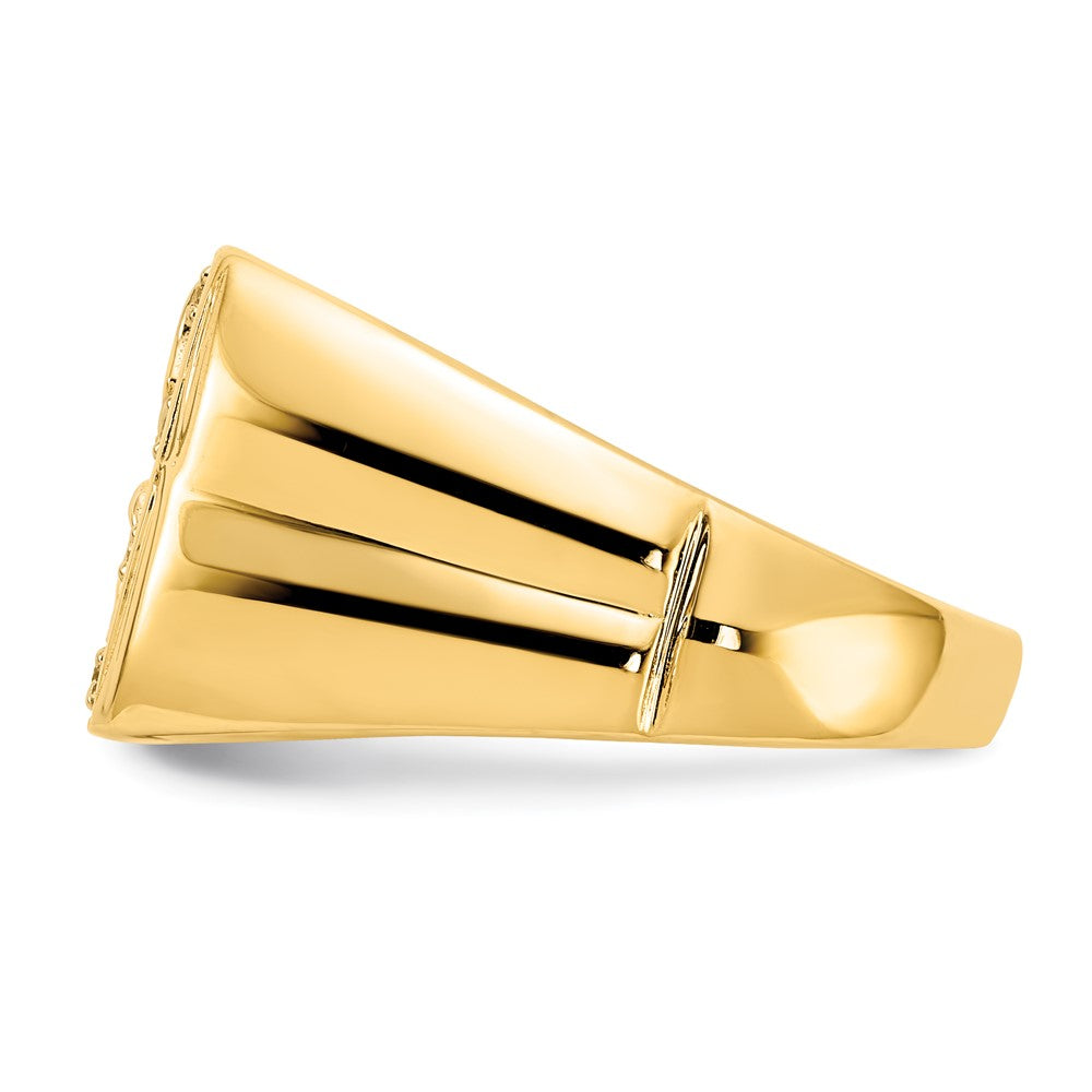 14K Yellow & Rhodium Aaa Diamond Men'S Ring