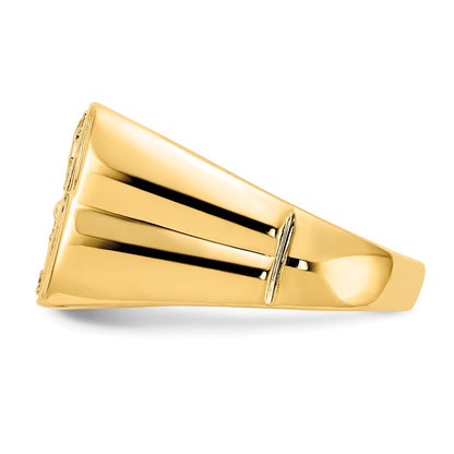 14K Yellow & Rhodium Aaa Diamond Men'S Ring