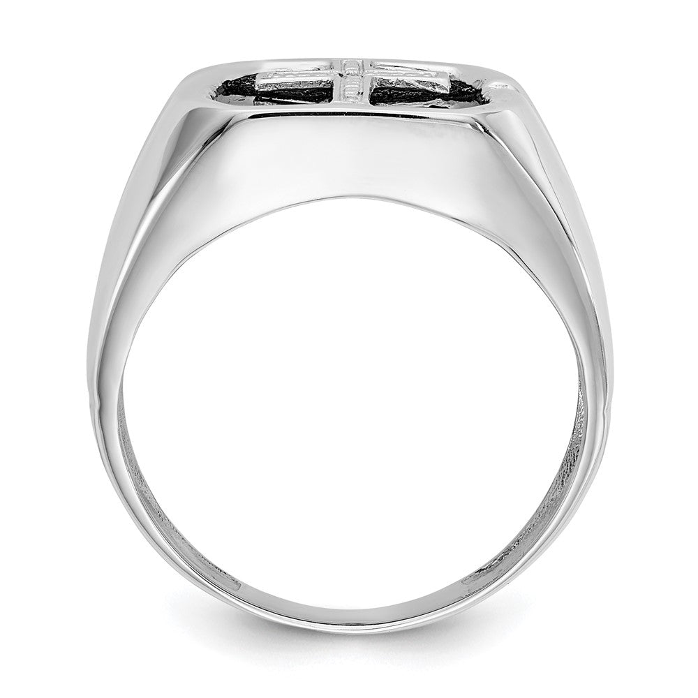 14k White Gold AA Real Diamond men's ring