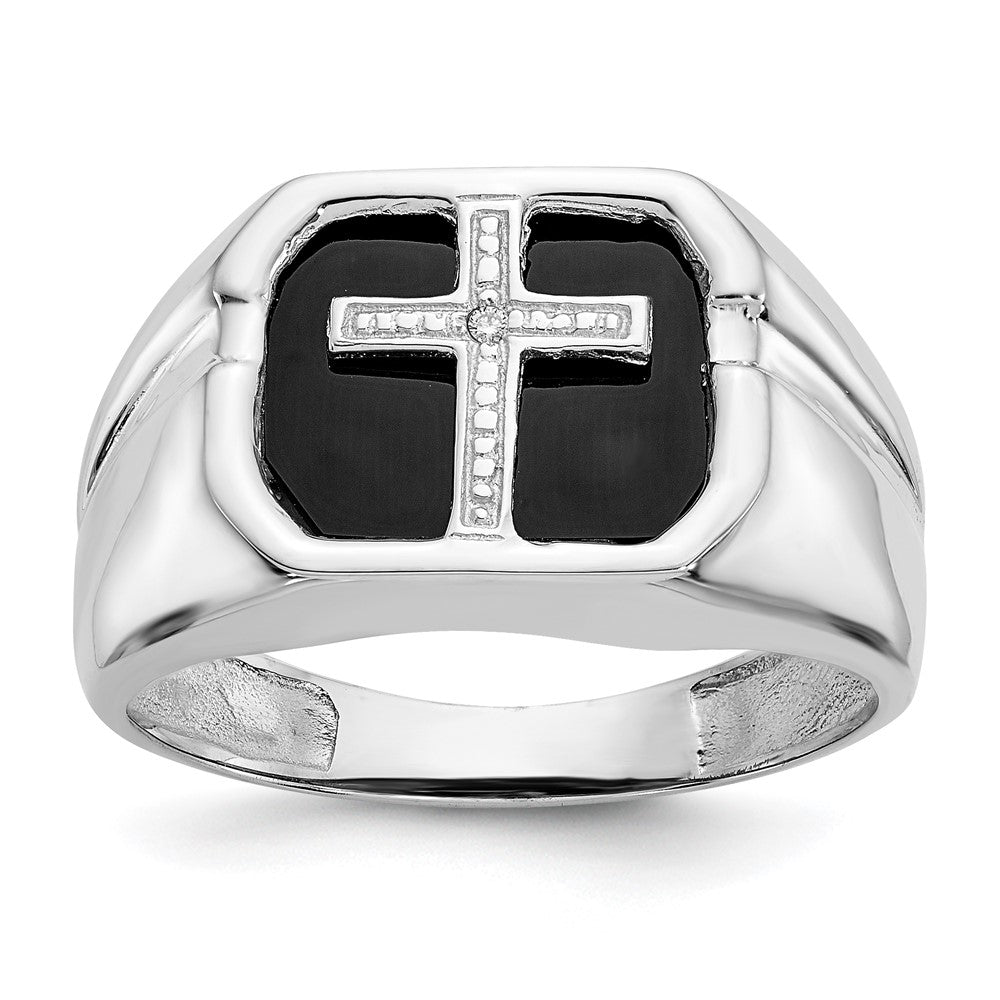 14k White Gold AAA Real Diamond men's ring