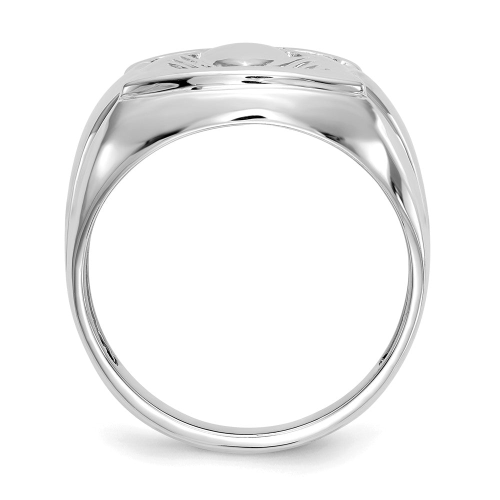 14k White Gold AAA Real Diamond men's ring