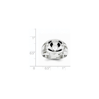 14k White Gold AAA Real Diamond men's ring