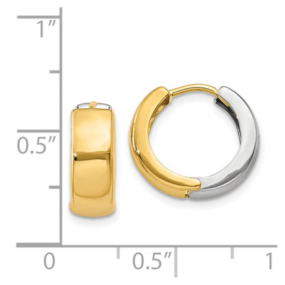 14K Two Tone Hinged Hoop Earrings