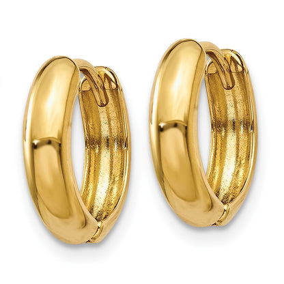 14K Yellow Gold Polished Hinged Hoop Earrings