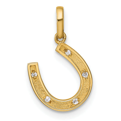 14k Yellow Gold 14k Childrens CZ Horseshoe Pendant