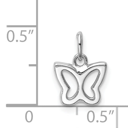 14K White Gold Cut Out Butterfly Pendant