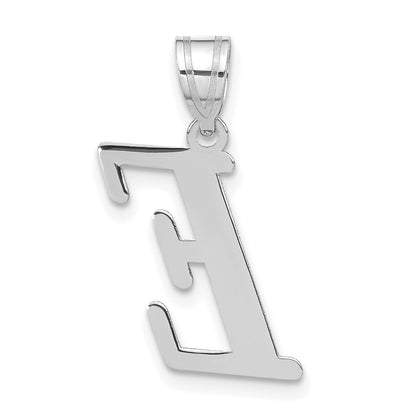 14k White Gold 14kw Polished Letter E Initial Pendant