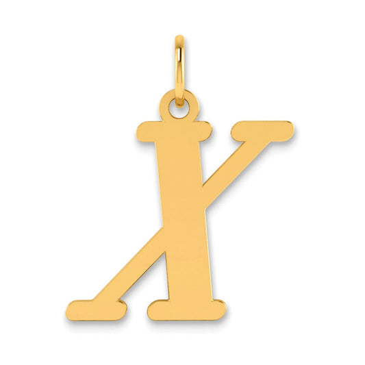 14K Yellow Gold Polished Letter X Initial Pendant