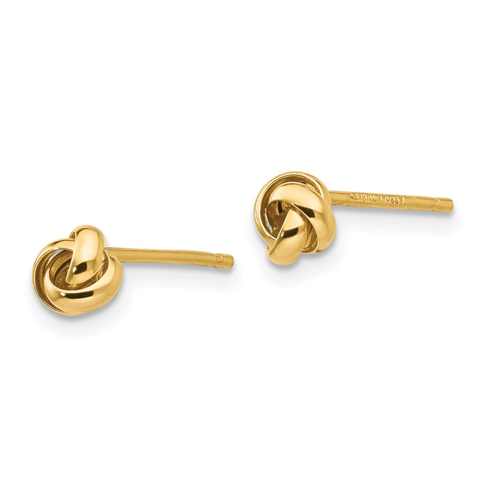 14K Yellow Gold Polished Knot Post Earrings