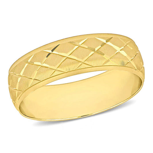 Original Amour 6mm Lattice Wedding Band in 14k Yellow Gold