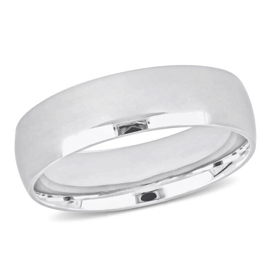 Original Amour 6mm Polished Finish Wedding Band in 14k White Gold