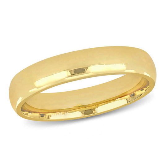 Original Amour Men's 4.5mm Polished Finish Comfort Fit Wedding Band in 14k Yellow Gold