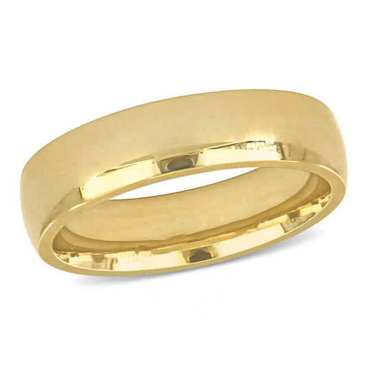 Original Amour Men's 5.5mm Polished Finish Comfort Fit Wedding Band in 14k Yellow Gold