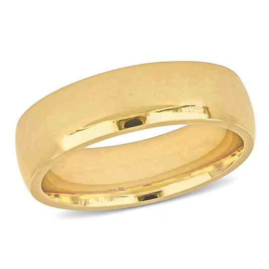 Original Amour Men's 6.5mm Polished Finish Comfort Fit Wedding Band in 14k Yellow Gold