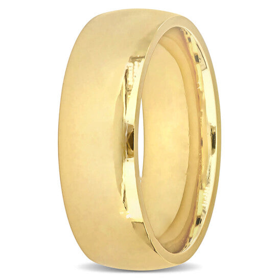 Original Amour Men's 7.5mm Polished Finish Comfort Fit Wedding Band in 14k Yellow Gold