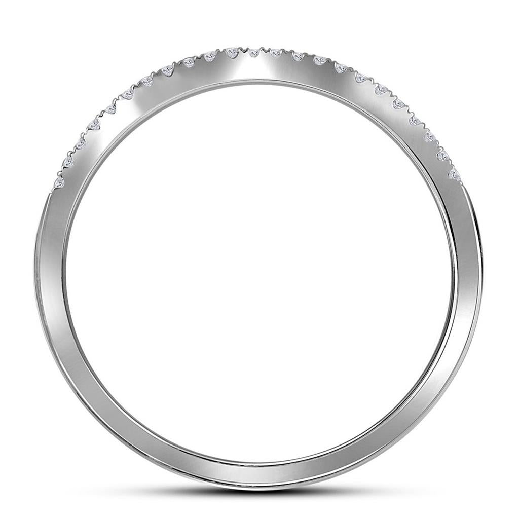 14k White Gold Princess Diamond Bridal Wedding Ring Set 1/2 Cttw