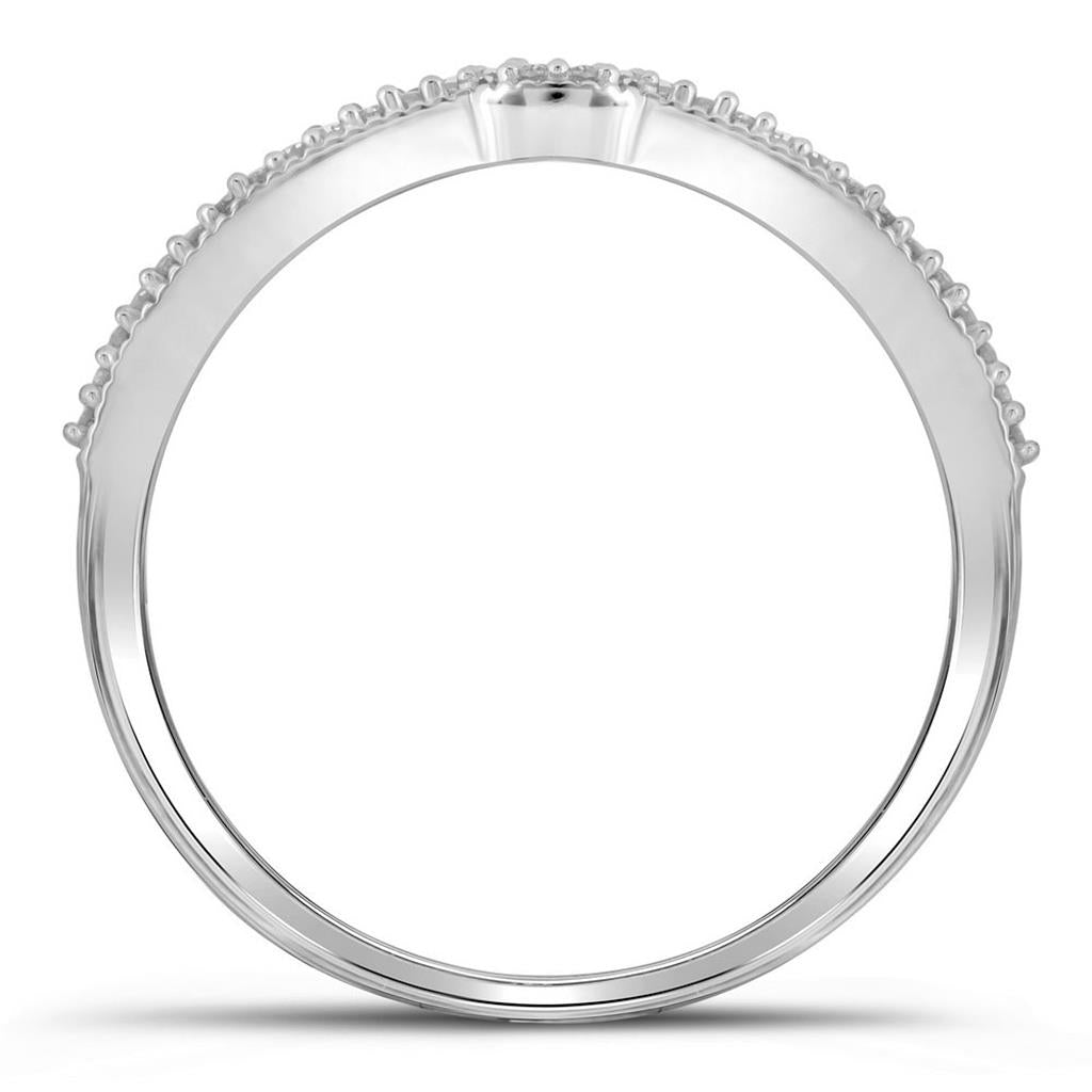 14k White Gold Round Diamond Cluster Bridal Wedding Ring Set 1/4 Cttw