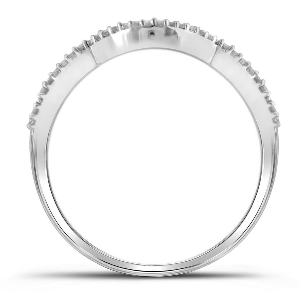 14k White Gold Round Diamond Cluster Bridal Wedding Ring Set 1/2 Cttw