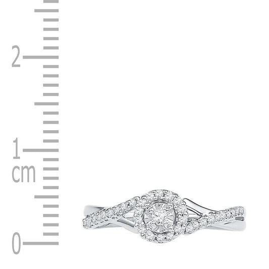 14k White Gold Round Diamond Solitaire Bridal Engagement Ring 1/4 Cttw
