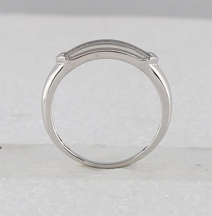 Sterling Silver Round Diamond Square Bridal Wedding Ring Set 1/5 Cttw