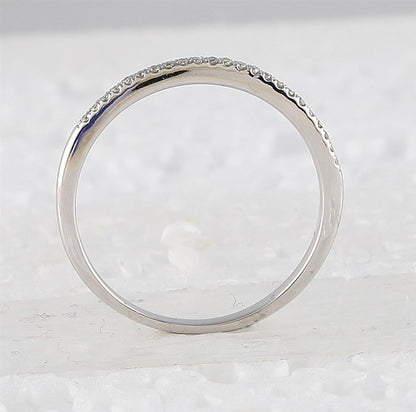 14k White Gold Round Diamond Bridal Wedding Ring Set 1/2 Cttw (Certified)