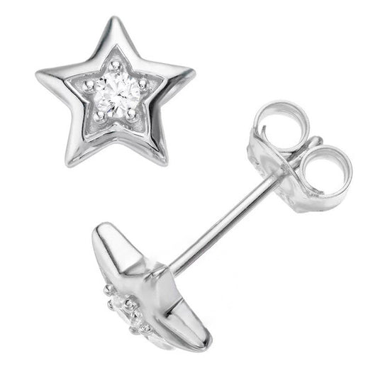 Original Diamond Muse 0.10 cttw Sterling Silver Diamond Star Stud Earrings