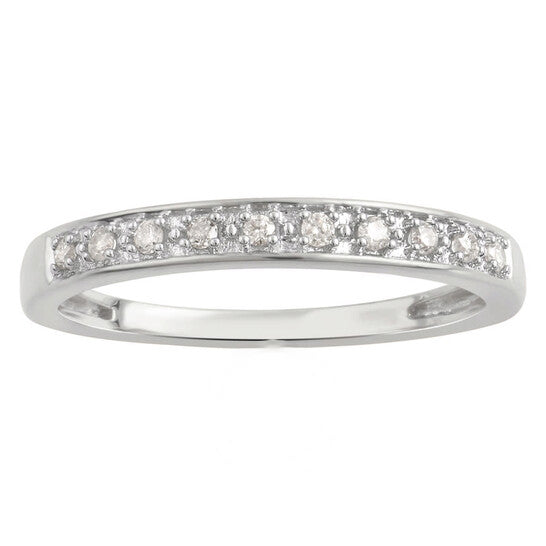 Original DiamondMuse 0.10 cttw Diamond Sterling Silver Wedding Band