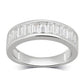 Original DiamondMuse 2.90 cttw Sterling Silver Cubic Zirconia Channel Row Baguette Cut Wedding Band for Women