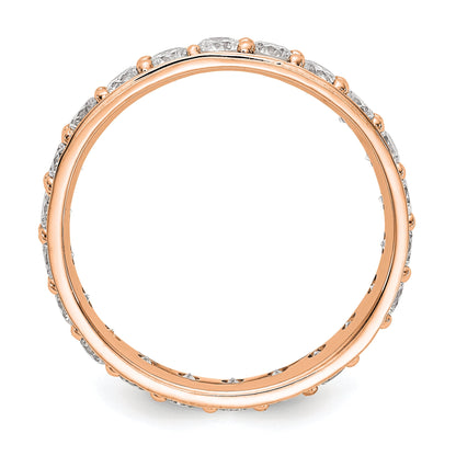 14k Rose Gold Polished Vintage 2ct Diamond Eternity Band