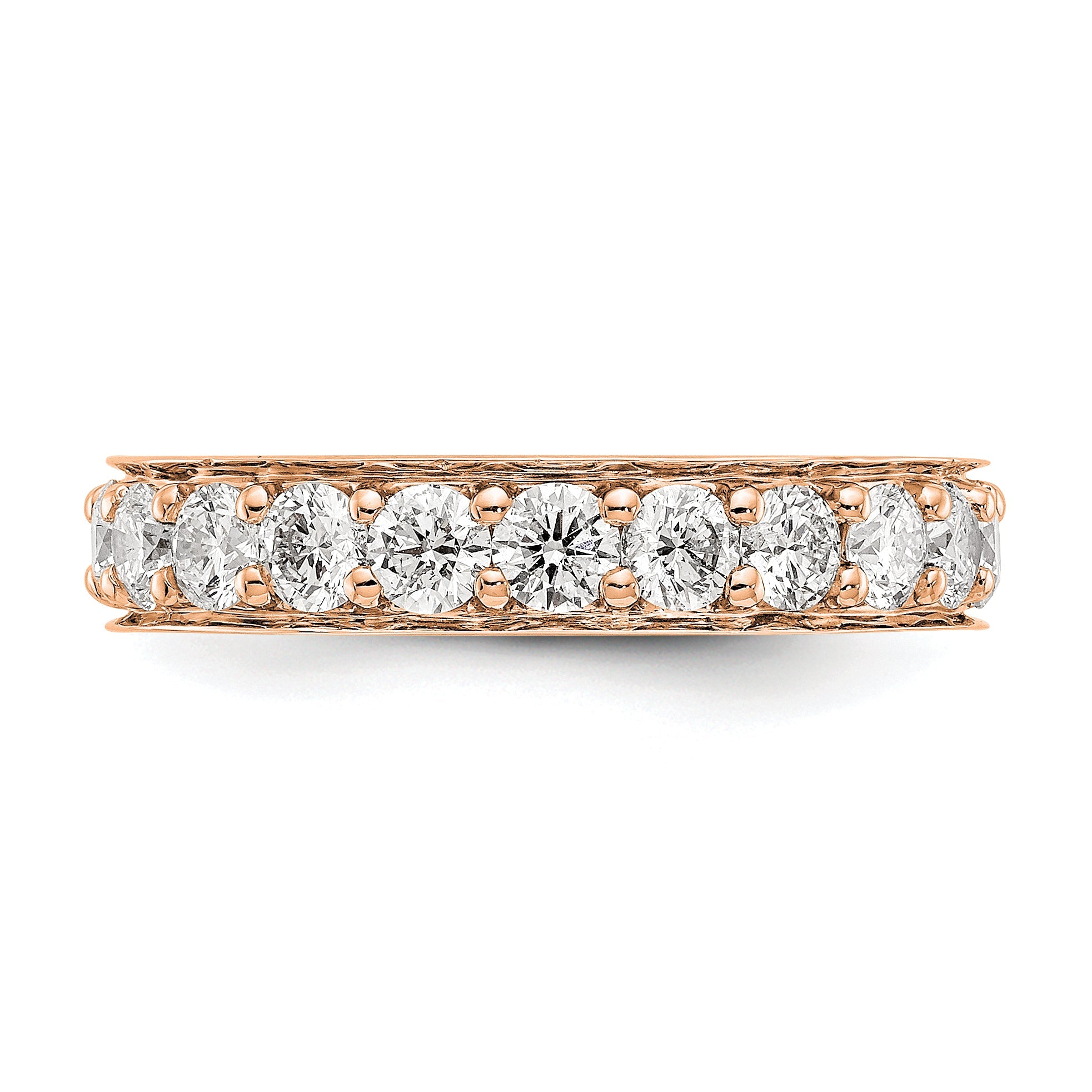 14k Rose Gold Polished Vintage 2ct Diamond Eternity Band