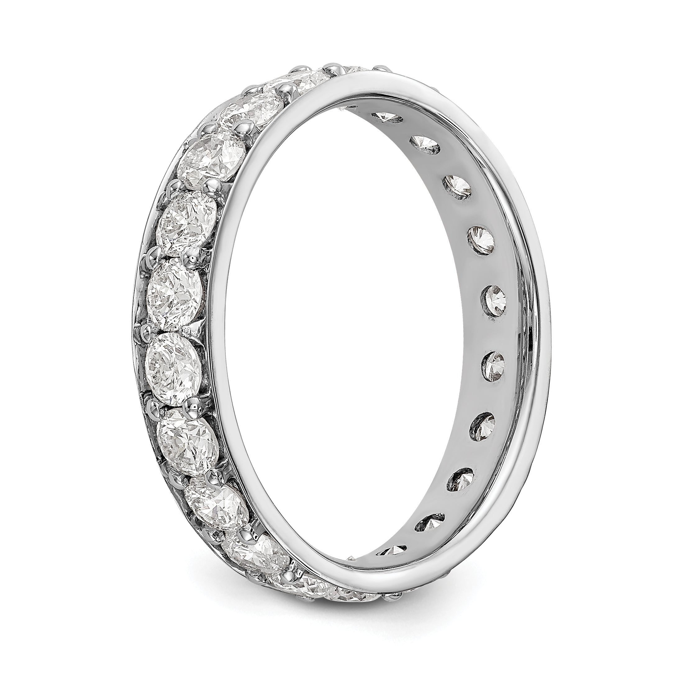 14k White Gold Polished Vintage 2ct Diamond Eternity Band