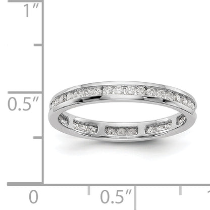 Natural 1/2ct Channel Set Diamond Eternity Wedding Band Ring 14k White Gold