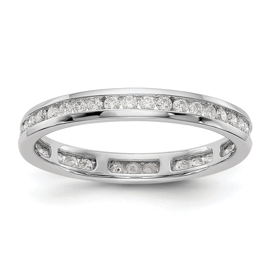 Natural 1/2ct Channel Set Diamond Eternity Wedding Band Ring 14k White Gold
