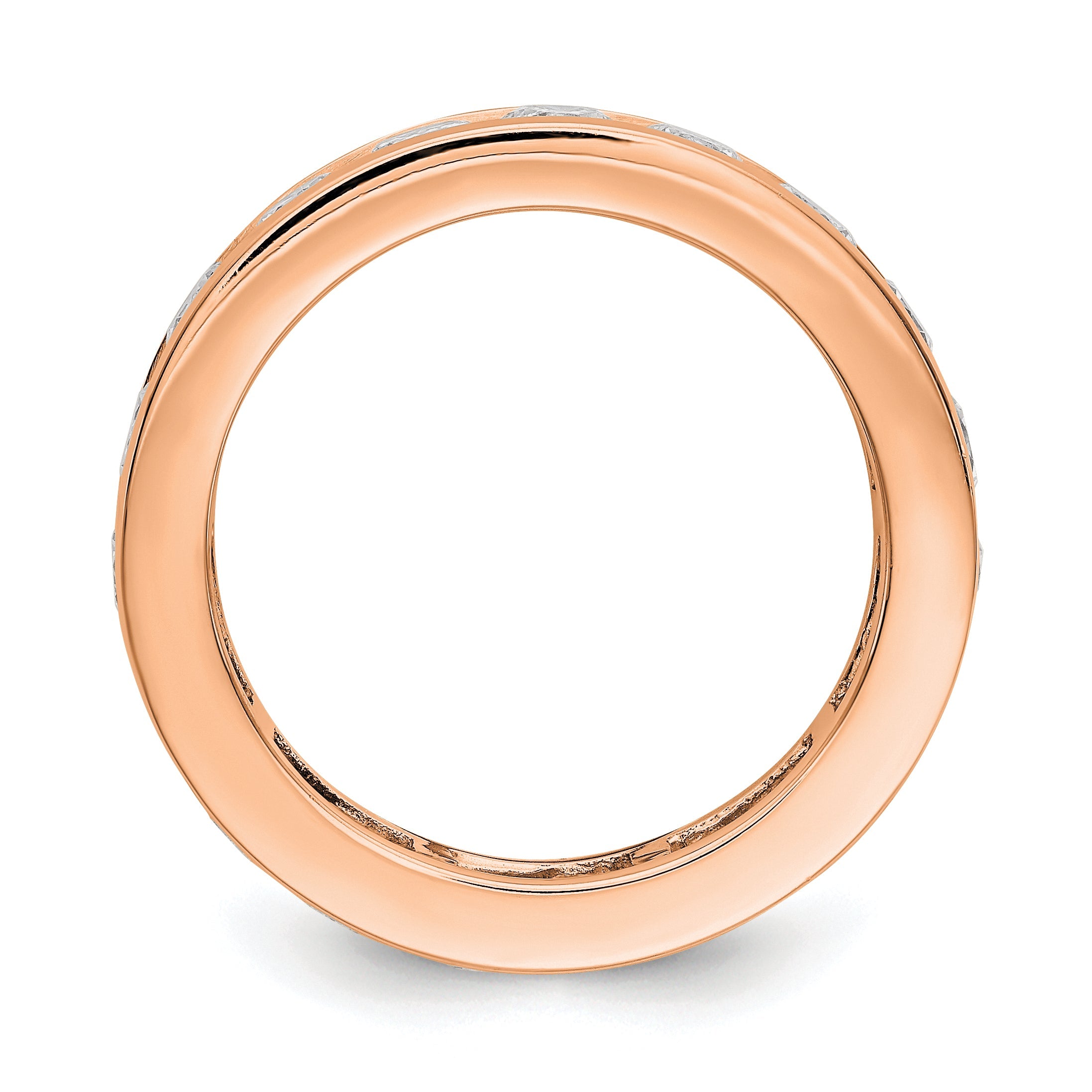 2 Ct. Natural Diamond Womens Eternity Anniversary Wedding Band Ring in 14k Rose Gold