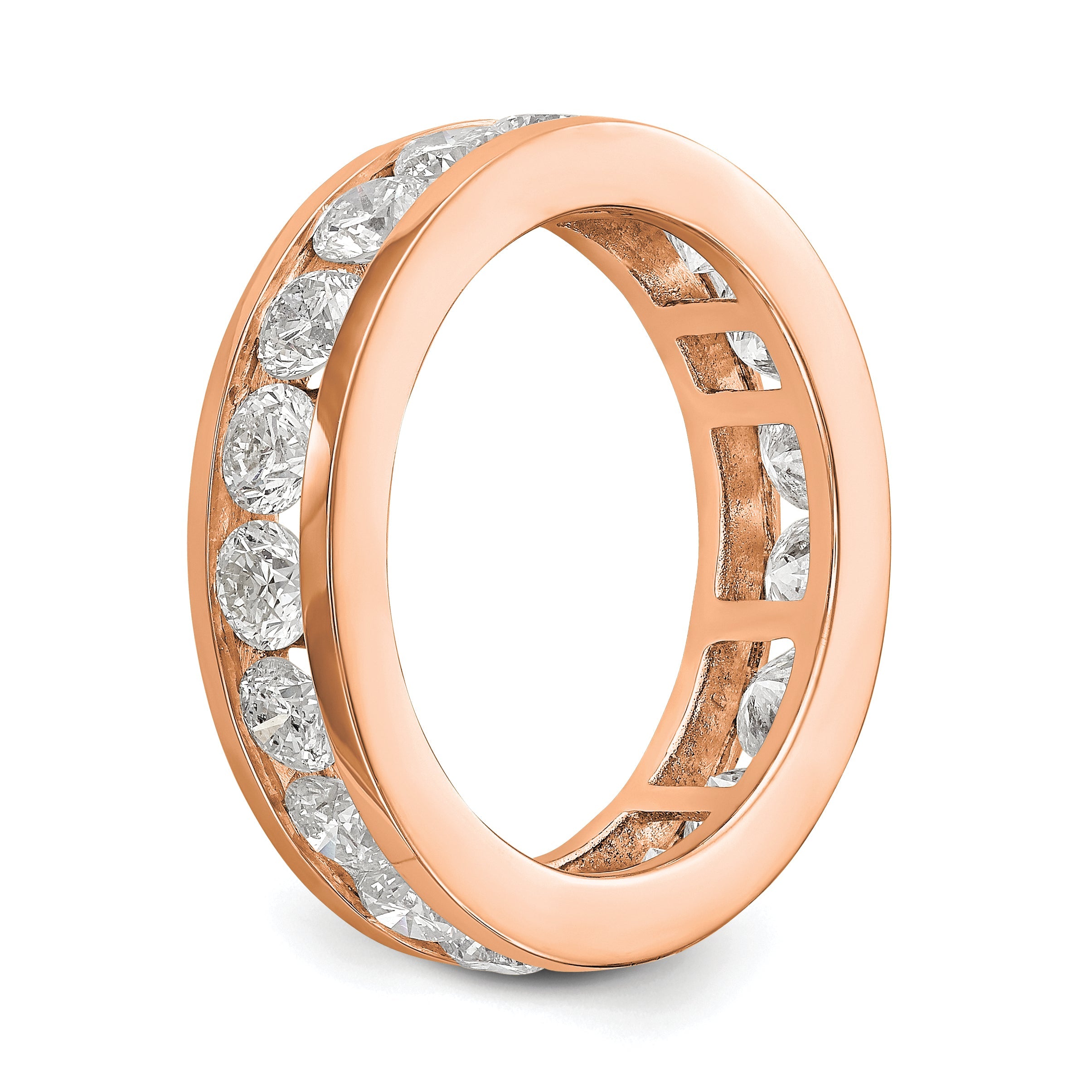 2 Ct. Natural Diamond Womens Eternity Anniversary Wedding Band Ring in 14k Rose Gold