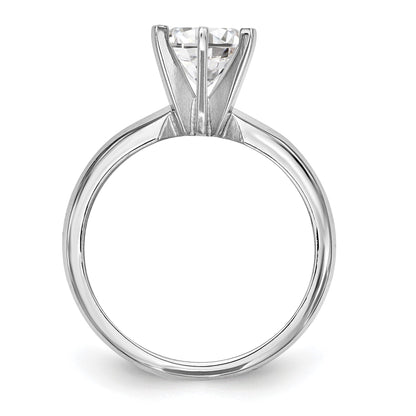 Natural Diamond Knife Edge Style Six Prong Solitaire Engagement Ring in 14K White Gold