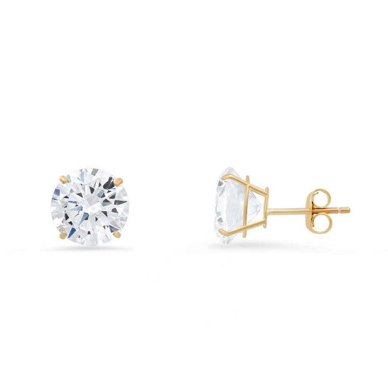 Original Kylie Harper 10k Yellow Gold 6mm Round-cut Cubic Zirconia  CZ Stud Earrings