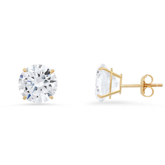 Original Kylie Harper 10k Yellow Gold 8mm Round-cut Cubic Zirconia  CZ Stud Earrings