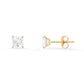 Original Kylie Harper 10k Yellow Gold Petite 4mm Princess-cut Cubic Zirconia  CZ Stud Earrings