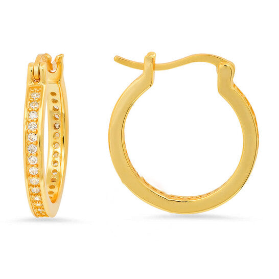 Original Kylie Harper 14k Gold Over Silver Cubic Zirconia  CZ Inside Out 20mm Hoop Earrings