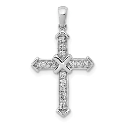 0.17 Ct. Natural Diamond Passion Cross Pendant in 14K White Gold
