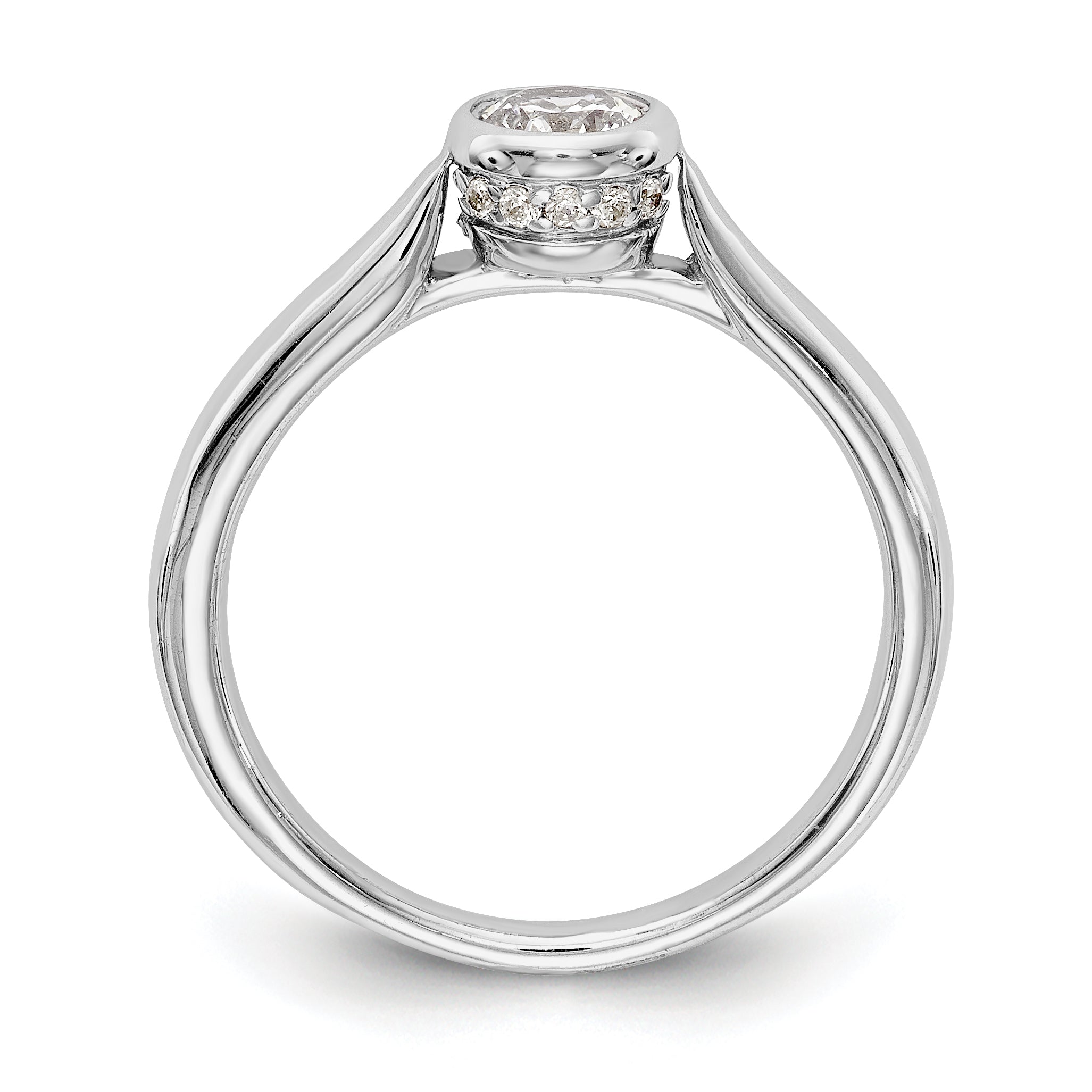 14k White Gold Simulated Diamond Engagement Ring