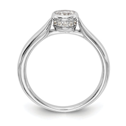 14k White Gold Simulated Diamond Engagement Ring