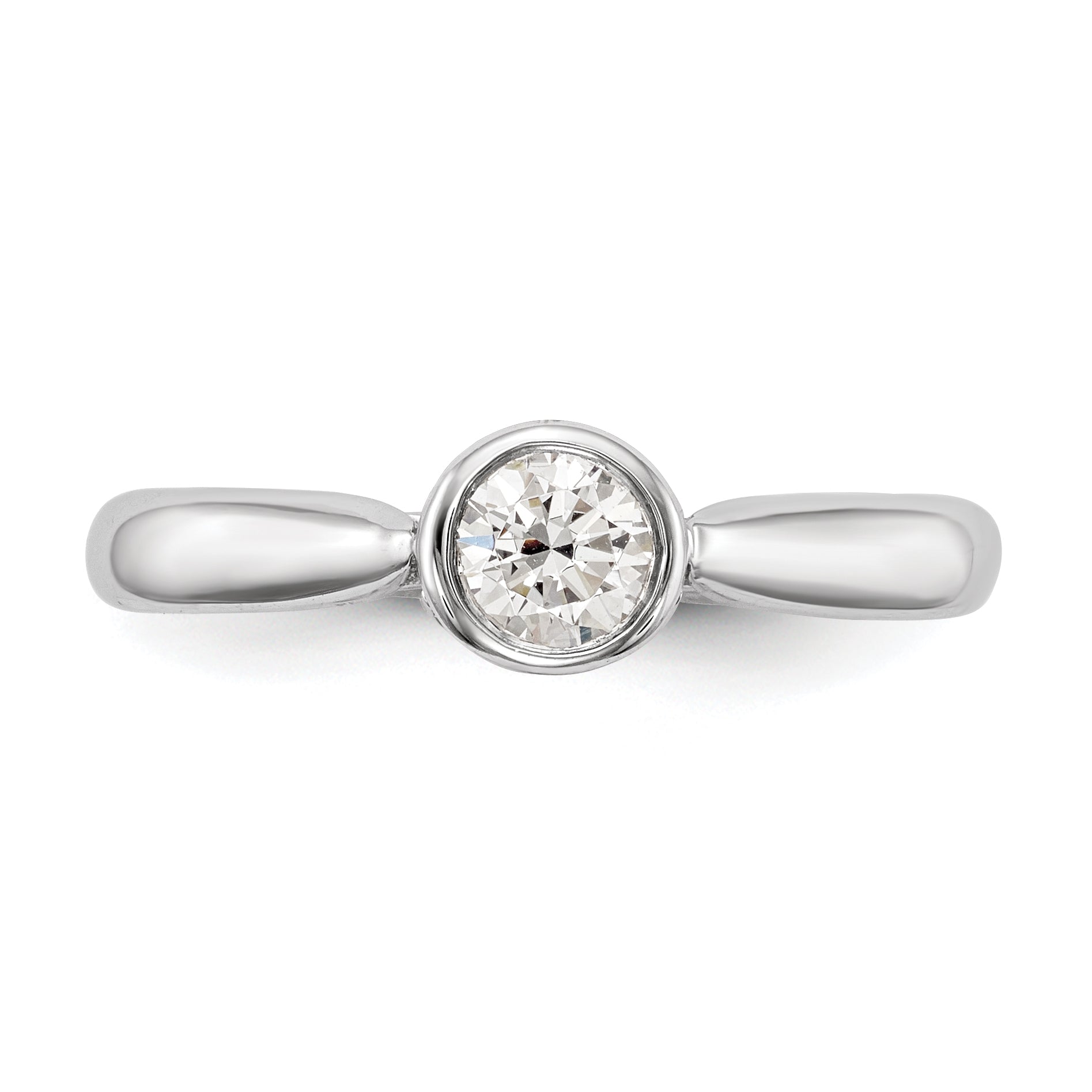 14k White Gold Simulated Diamond Engagement Ring