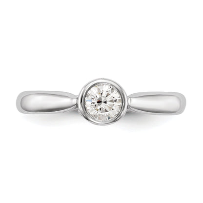 14k White Gold Simulated Diamond Engagement Ring