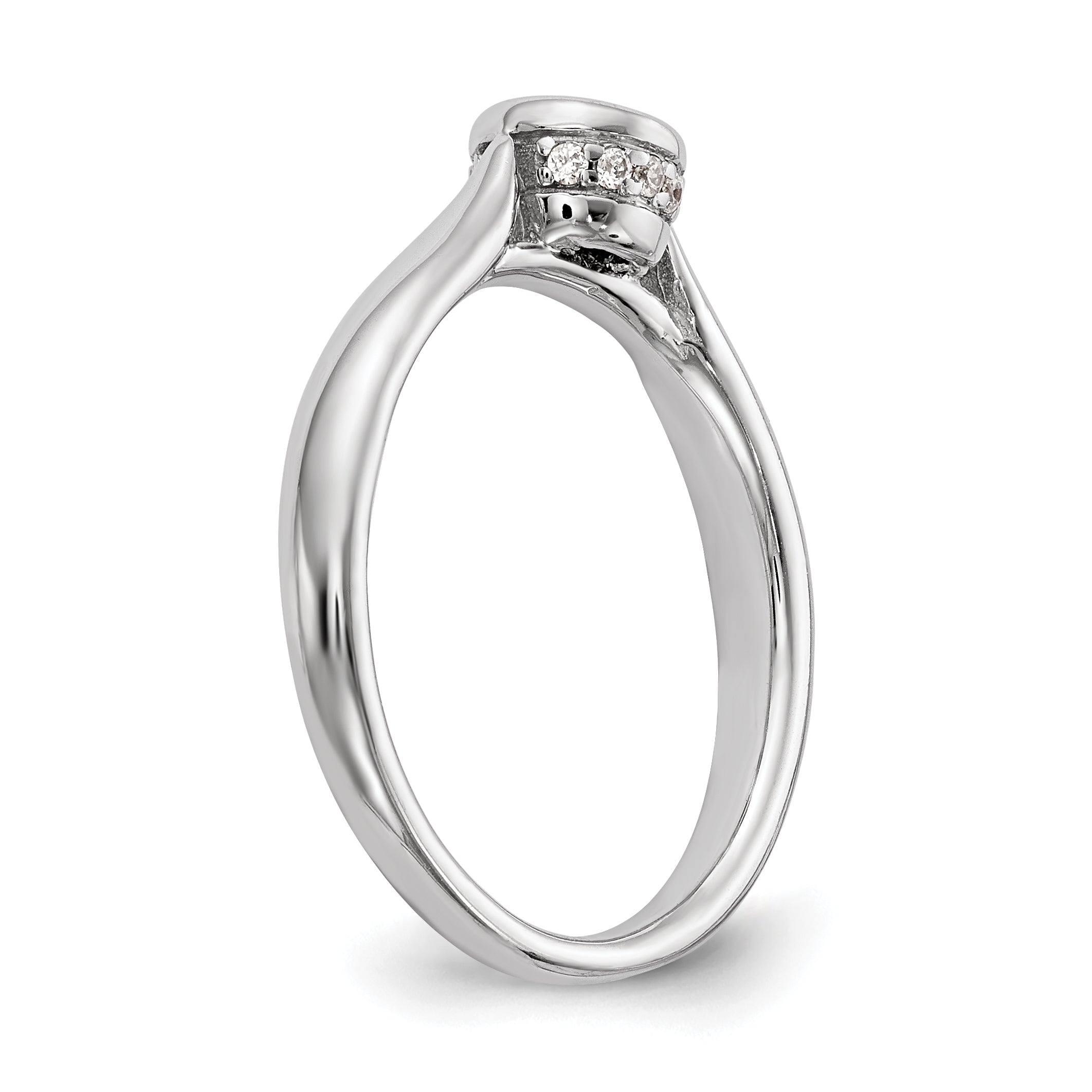 14k White Gold Simulated Diamond Engagement Ring