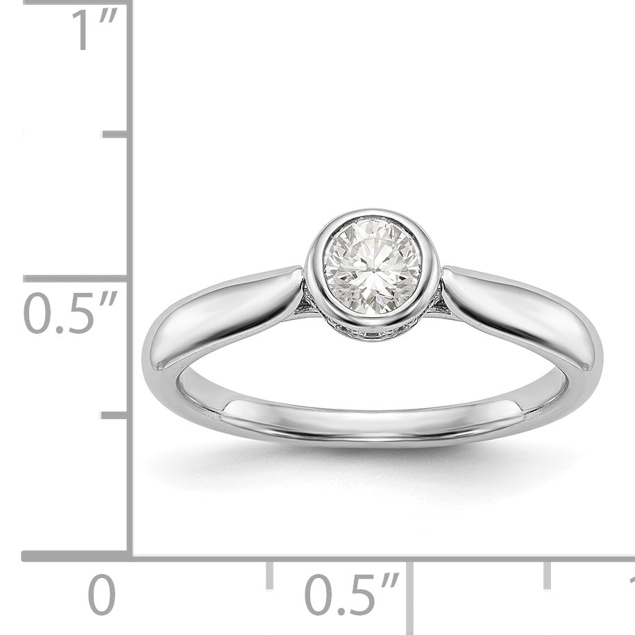 14k White Gold Simulated Diamond Engagement Ring