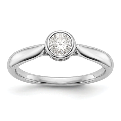 14k White Gold Simulated Diamond Engagement Ring