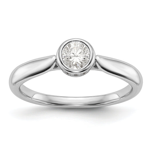 14k White Gold Simulated Diamond Engagement Ring